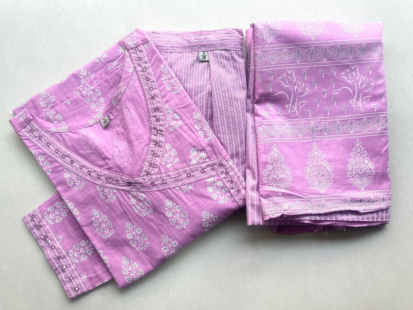 Pure Premium Pink Cotton Kurta Set with Dupatta (38 to 52)