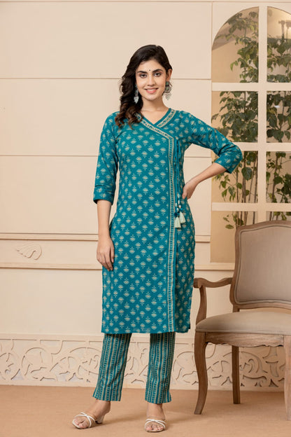 Teal Blue Kurta Set with Duptta