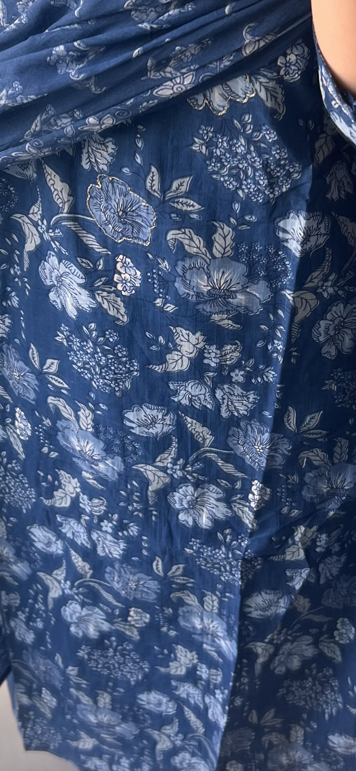 Indigo Straight kurta Afghani Pant and Dupatta