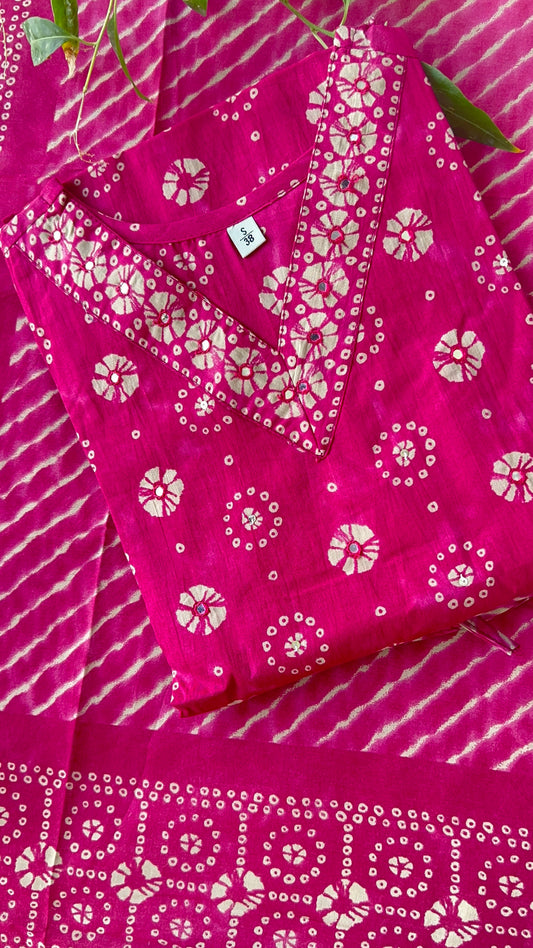 Pure Premium Pink Cotton Kurta Set with Dupatta (38 to 52)