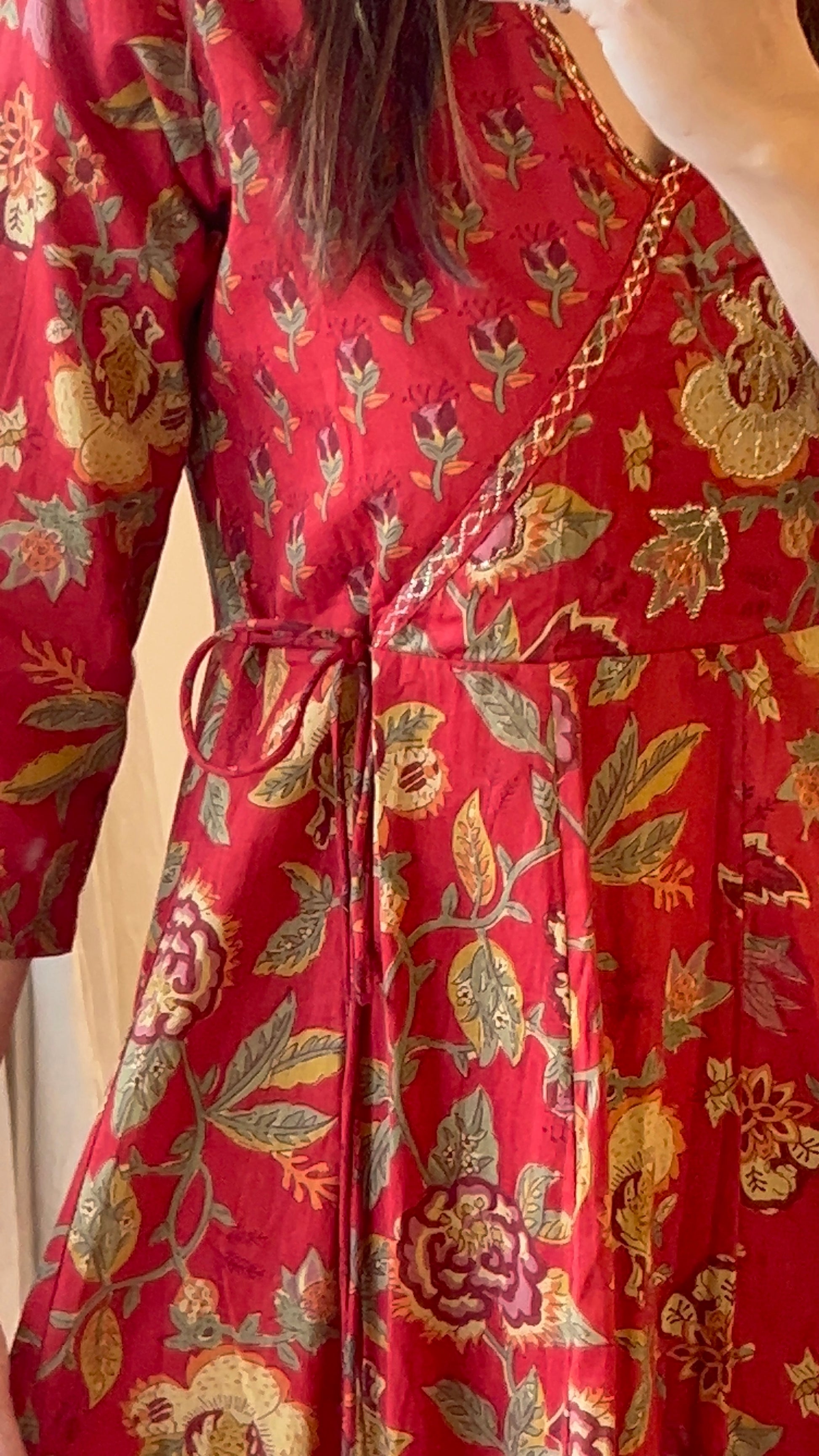 vgang women Red Cotton Anarkali Kurta set with Dupatta (38 to 44)