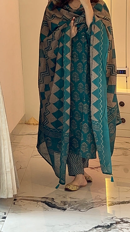 Pure Premium Taurus Cotton Kurta Set with Dupatta (38 to 52)