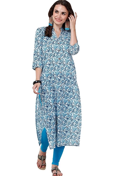 Straight blue kurta ki