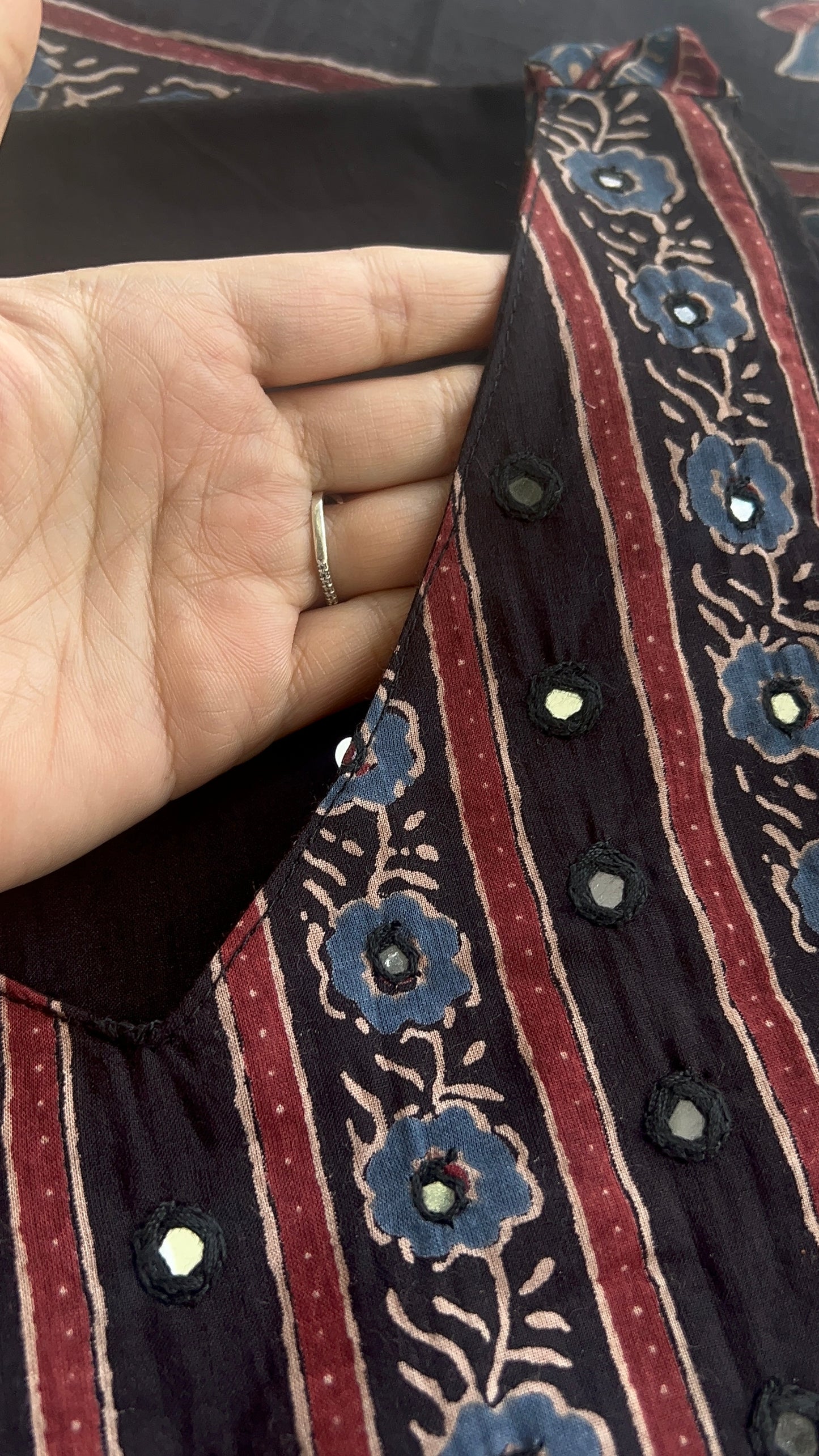Women Black Lotus Print Cotton kurta Set with Dupatta (38 to 52)