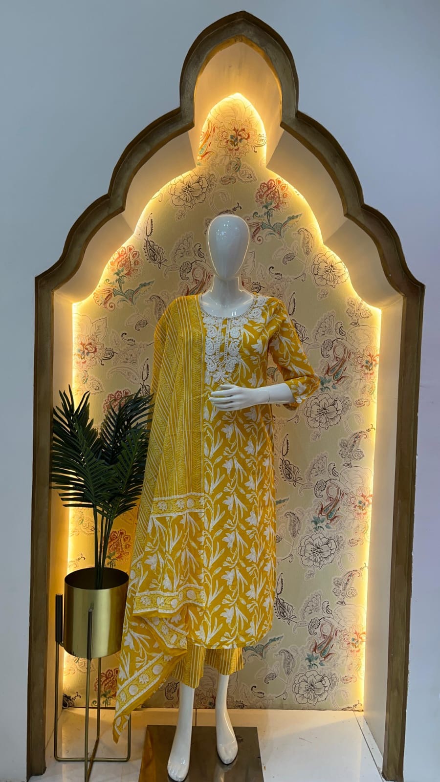 Pure Premium Cotton Kurta Set (yellow)