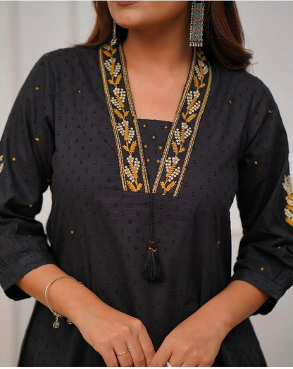 Black kurta set