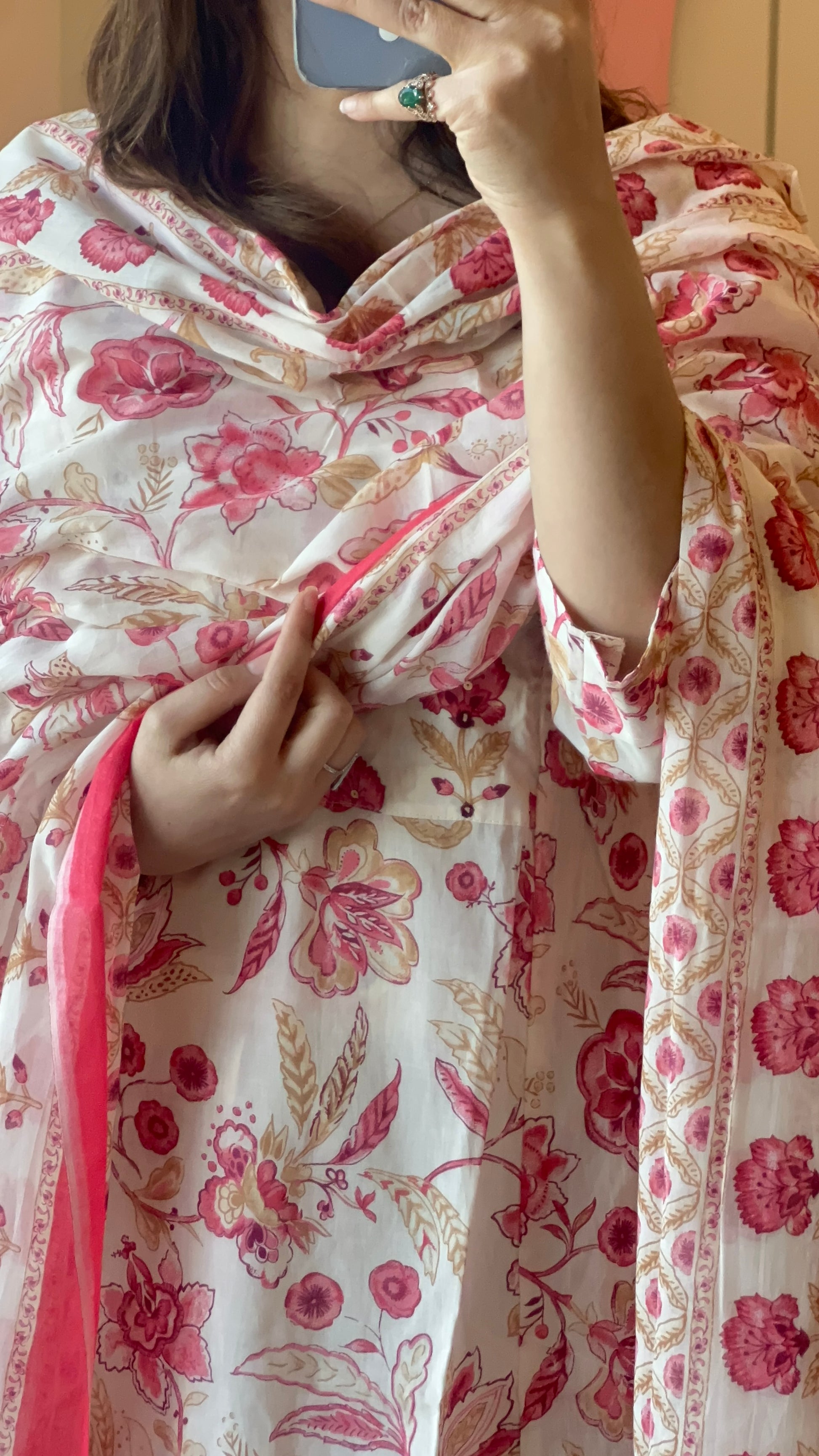 Women Off White Aline Cotton Kurta set with Dupatta | 38 to 52| daily wear