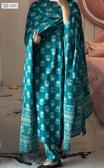 Teal Blue kurta set