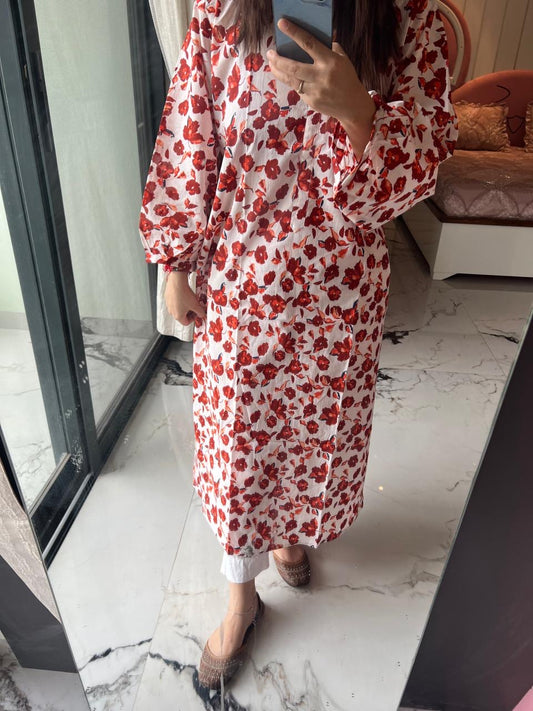Off white Printed Kurta