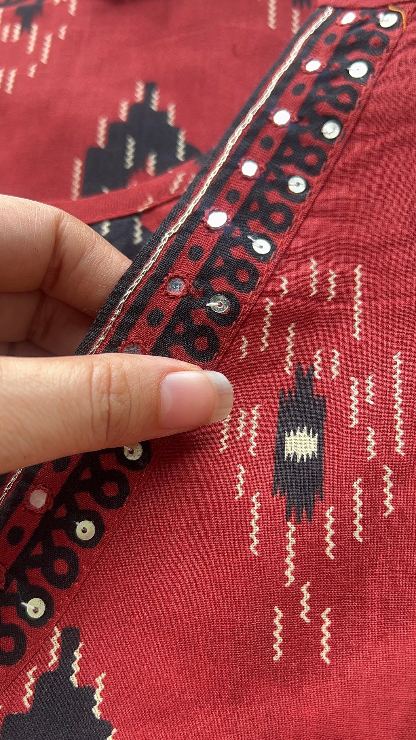 Women’s Maroon Diamond Print Cotton kurta set with Dupatta (38 to 52)