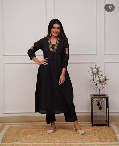 Black kurta set