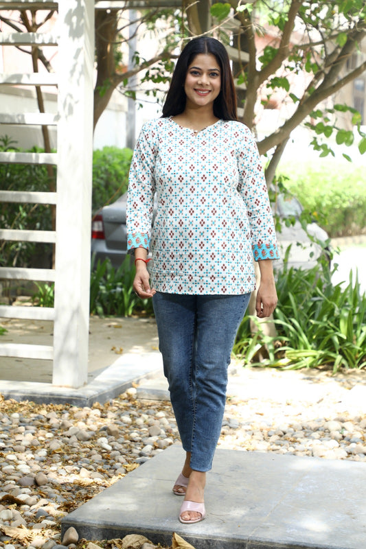 Jaipuri printed top