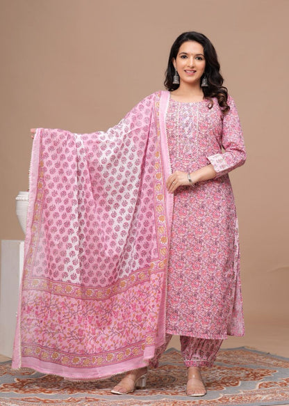 Pink kurta set with Duptta
