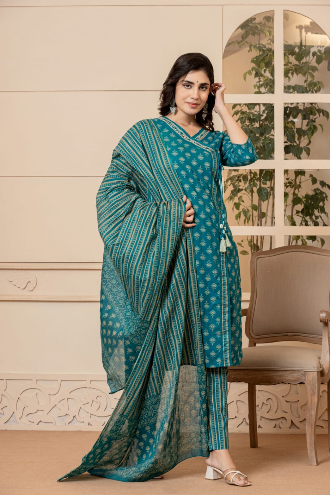 Teal Blue Kurta Set with Duptta