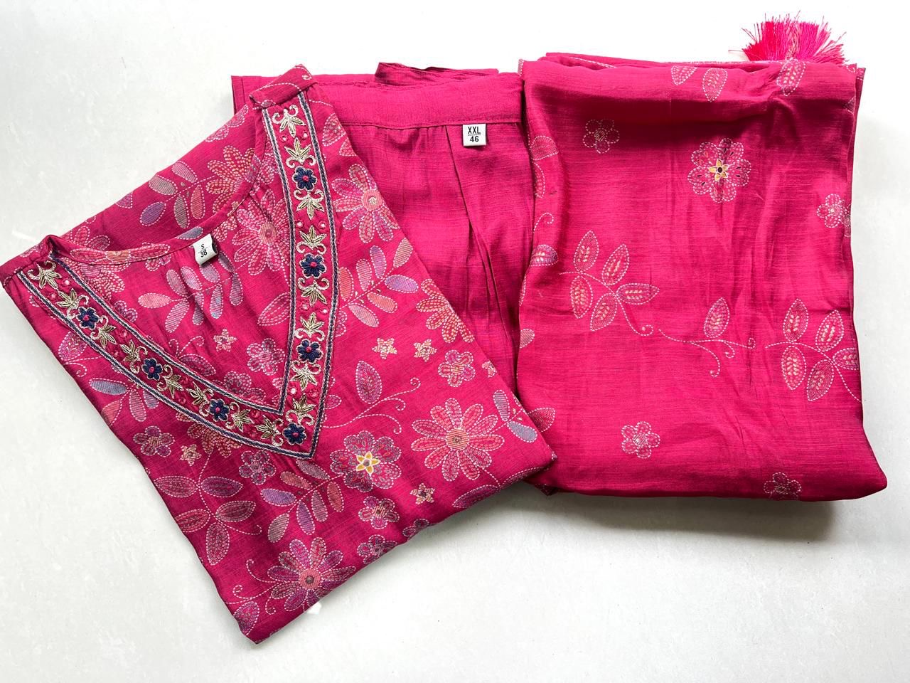 Pure Premium Slub Silk kurta set with Dupatta