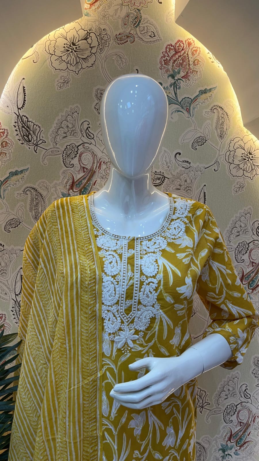 Pure Premium Cotton Kurta Set (yellow)