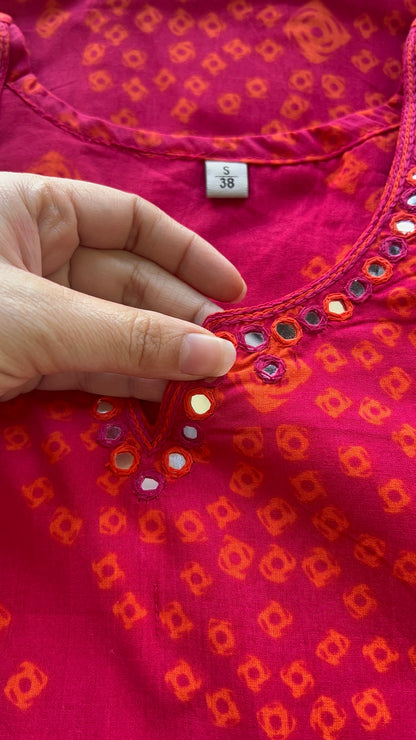 Women’s Pink Cotton Kurta set with Dupatta (38 to 46)