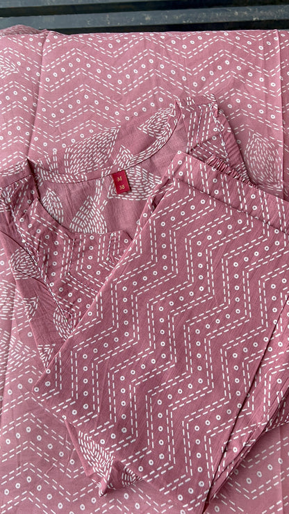 VGANG Onion Pink Cotton Kurta Set with Dupatta (38 to 52)