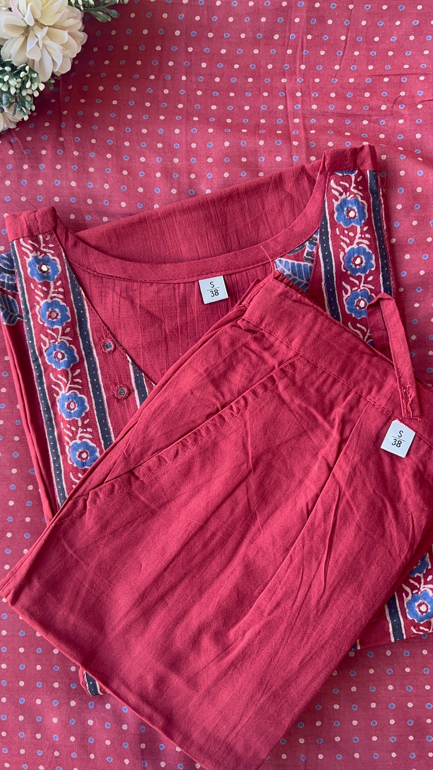 Women Maroon Cotton Kurta Set with Dupatta (38 to 52) | VGANG