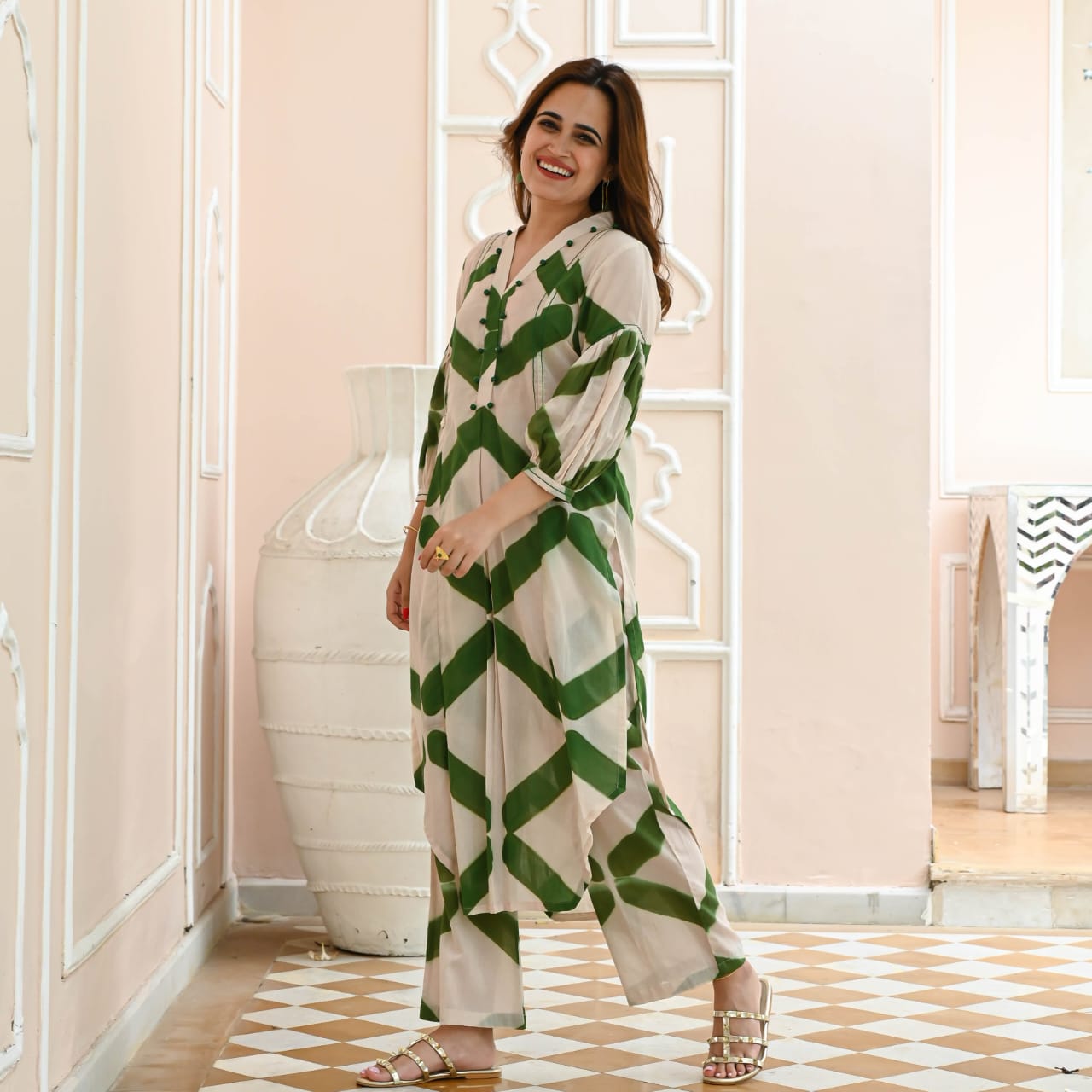 Green stripes Cor ord set