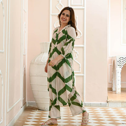 Green stripes Cor ord set