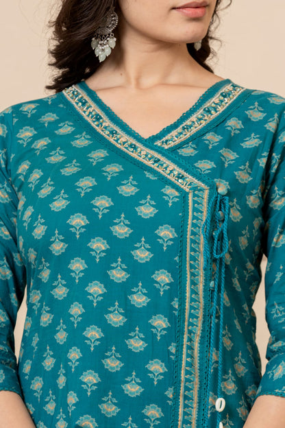 Teal Blue Kurta Set with Duptta