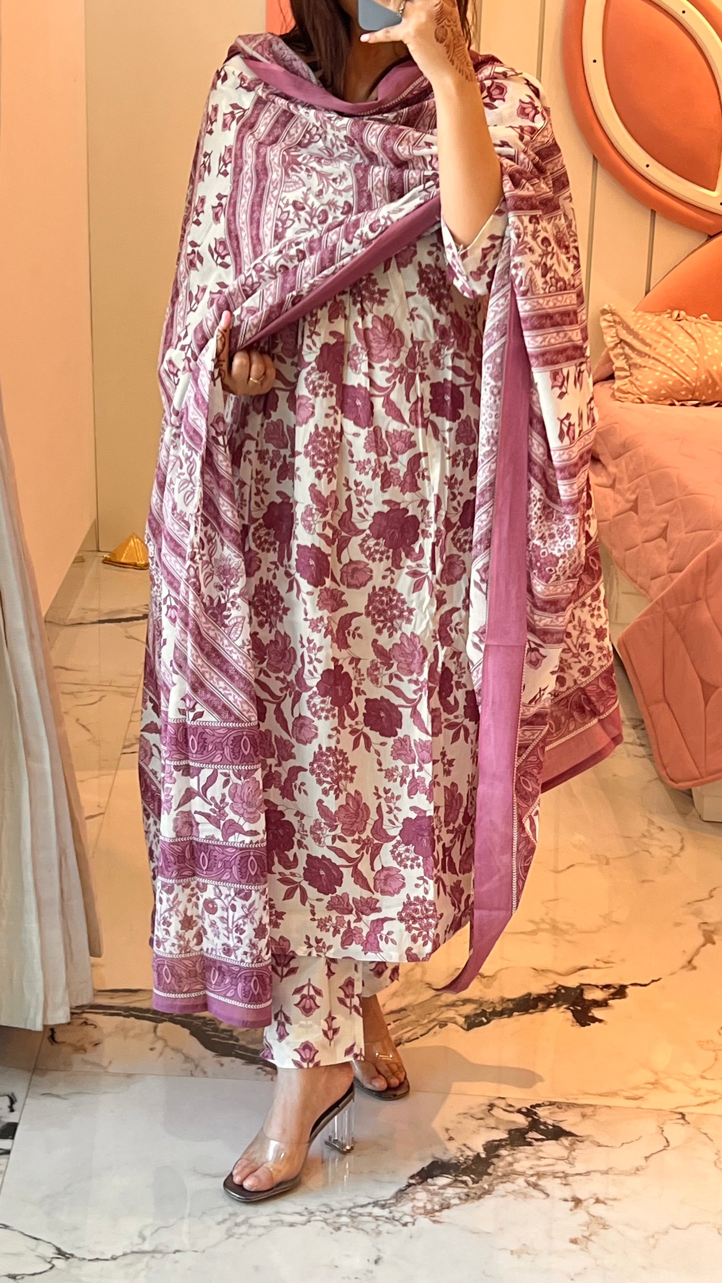 Floral print kurta set