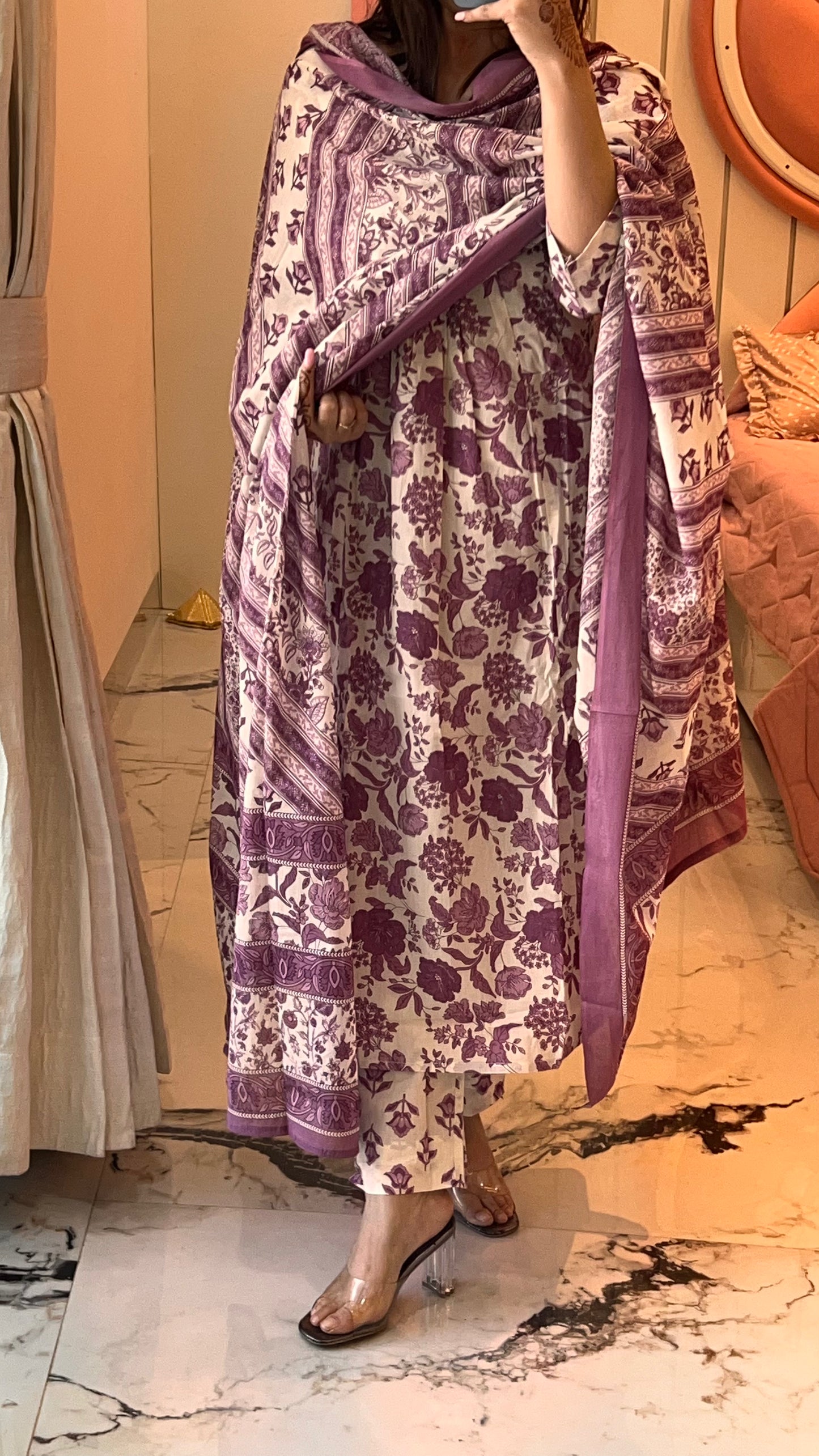 Floral print kurta set