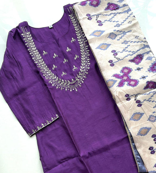 Pure Premium Chanderi silk Kurta Set with Dupatta (38 to 52)