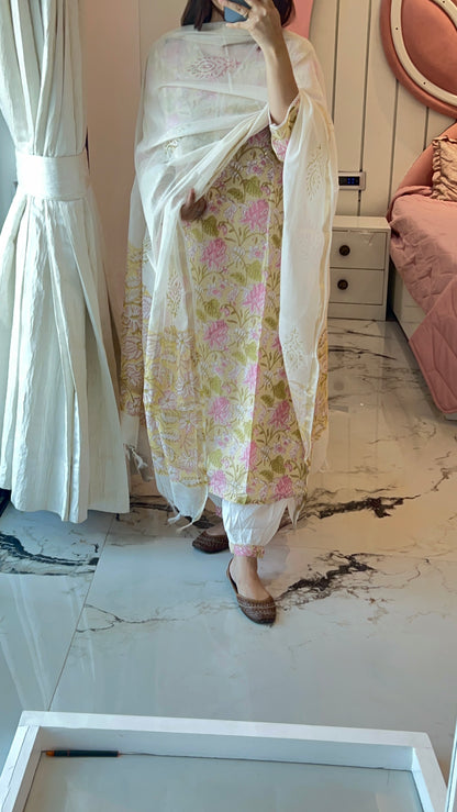 Kurta Afghani pant with dupatta