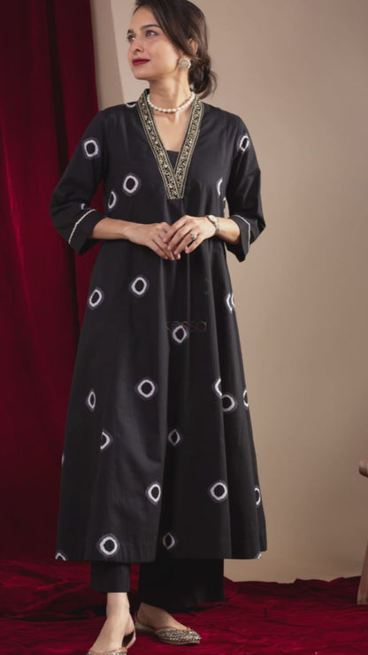 Black Aline kurta set