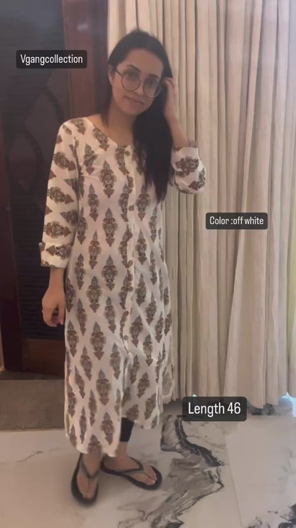 Off White straight kurta
